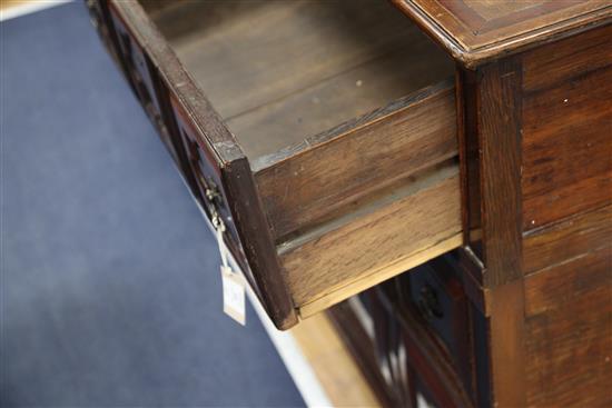 A 17th century and later Dutch oak and fruitwood chest, W.3ft 2in.
